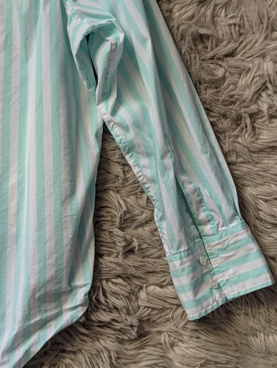 EUC AYR The Deep End Button Down Shirt in Teal Wasabi - Picture 15 of 16